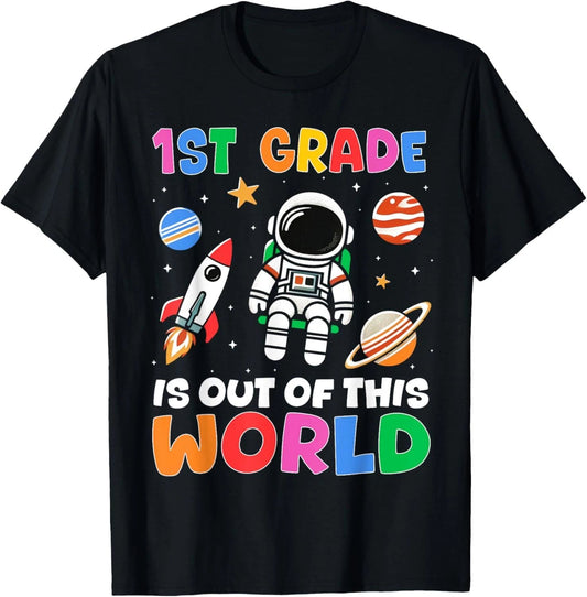 1st Grade Student Teacher Astronaut Space Back To School T-Shirt