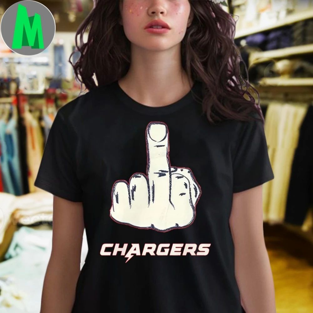 Chief Middle Finger Chargers 2025 Ladies Boyfriend Shirt