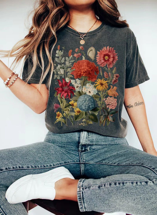 Boho Wildflowers Cottagecore Comfort Tee Shirt Women's