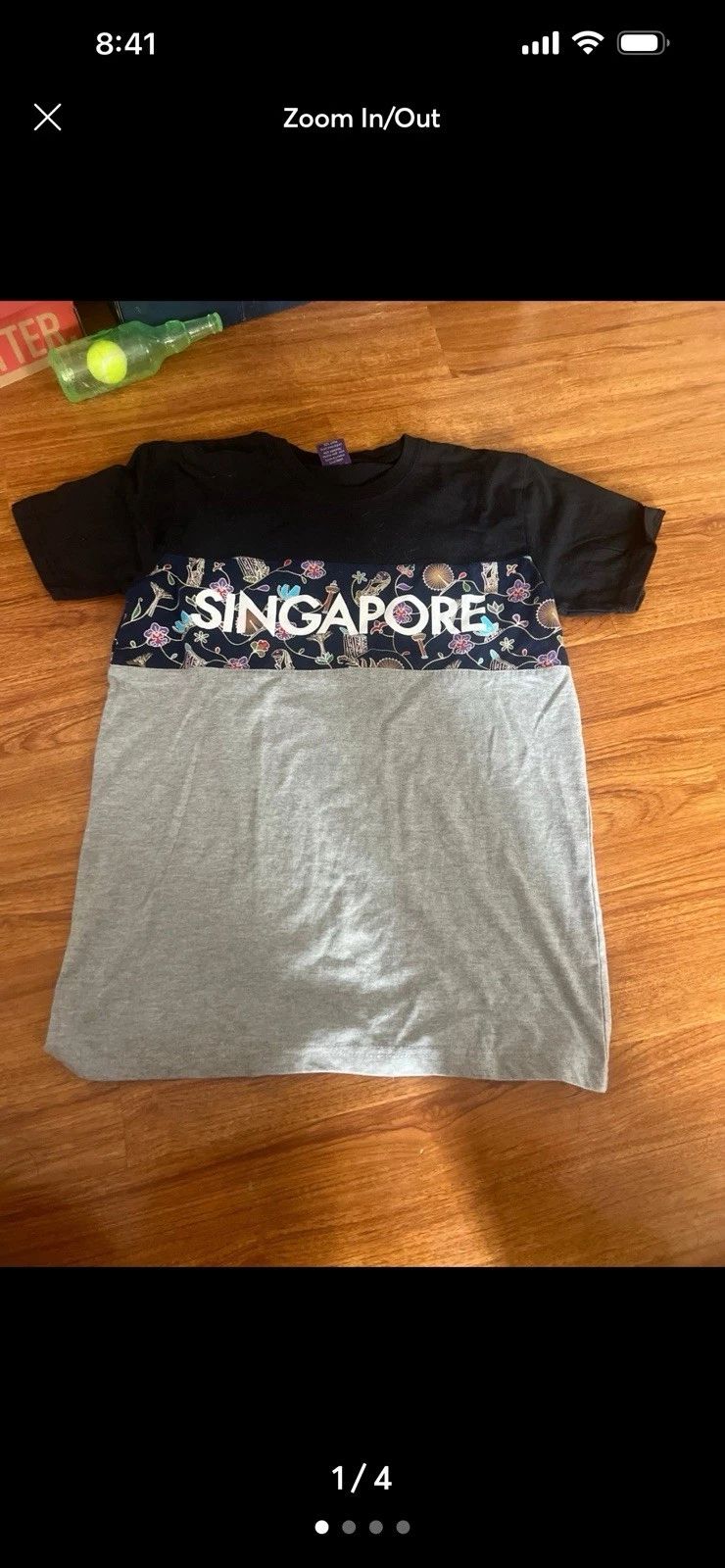 Discover Singapore Graphic T-Shirt Size M Black Gray Travel Souvenir