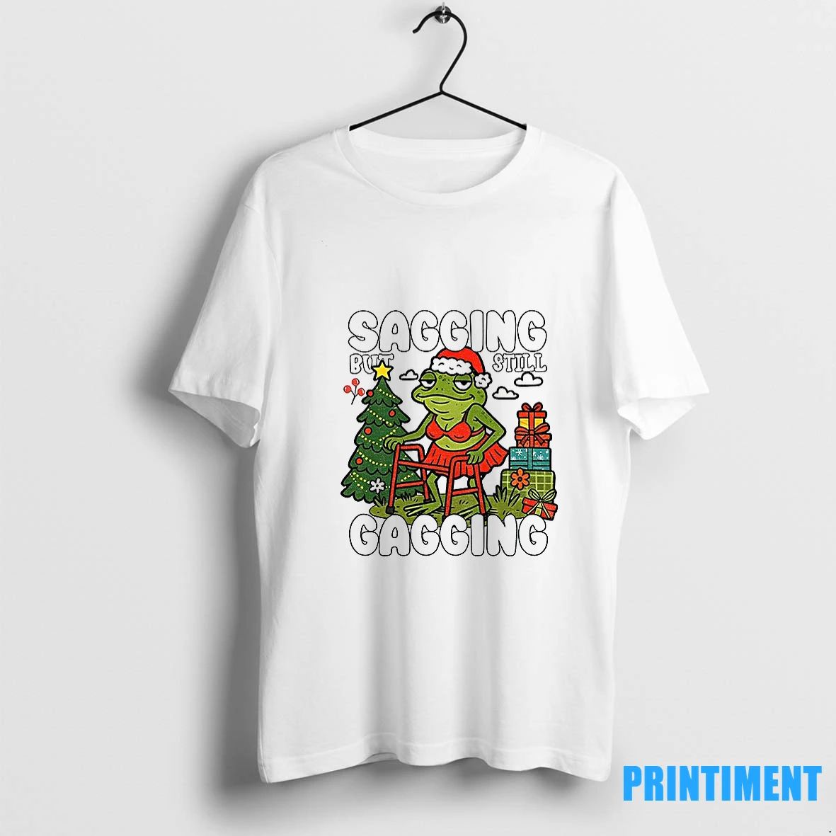 Frog Santa Hat Sagging But Still Gagging Christmas Tshirts Sweater