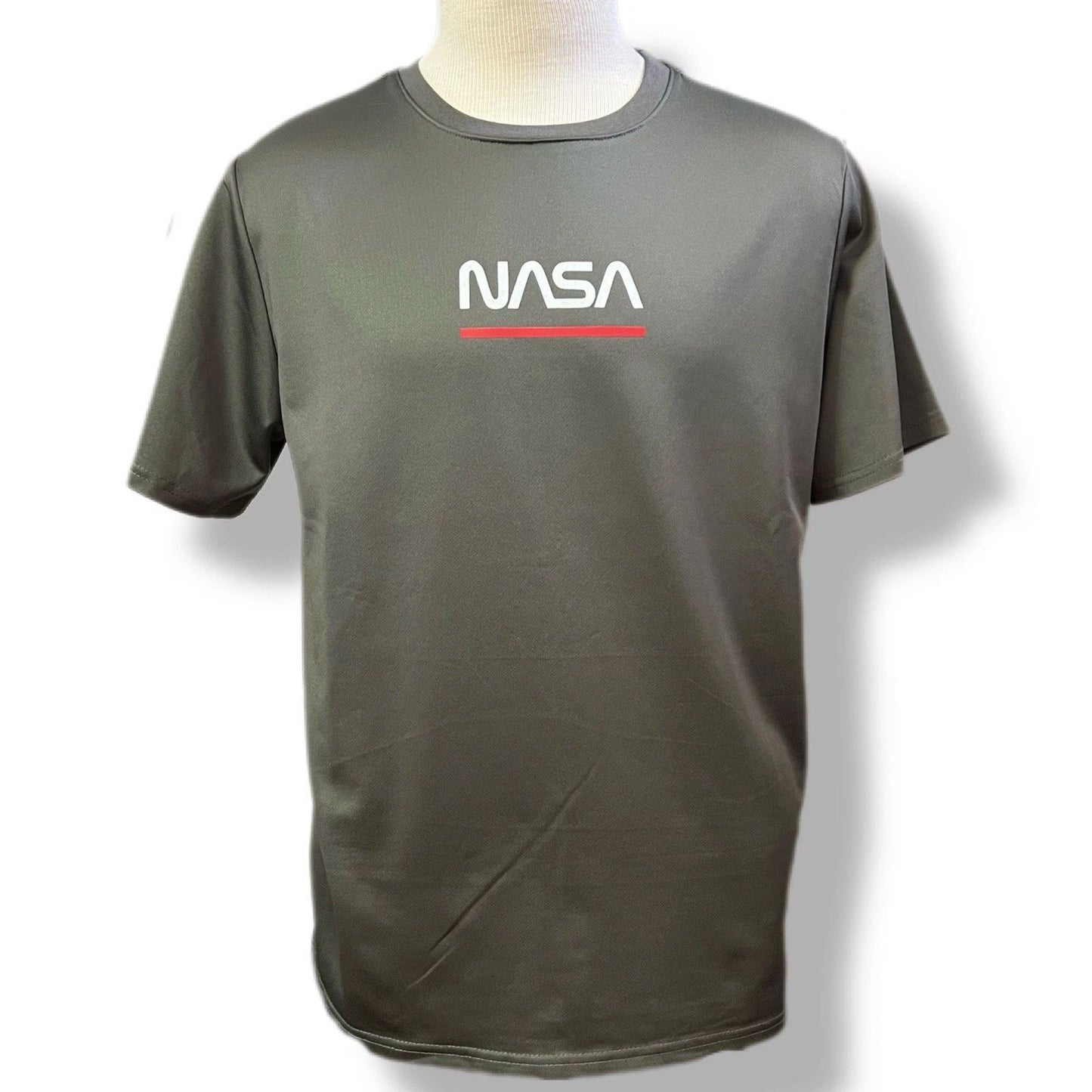 NASA Space Logo Athletic Lightweight Activewear Grey T Shirt Men's MEDIUM