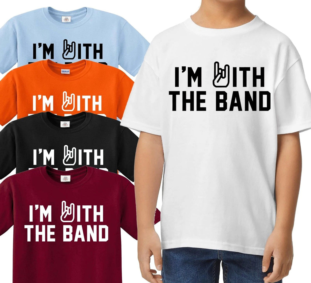 Kids Band Tee - I'm with The Band Kids T-Shirt Rockstar Star Rock T-Shirt