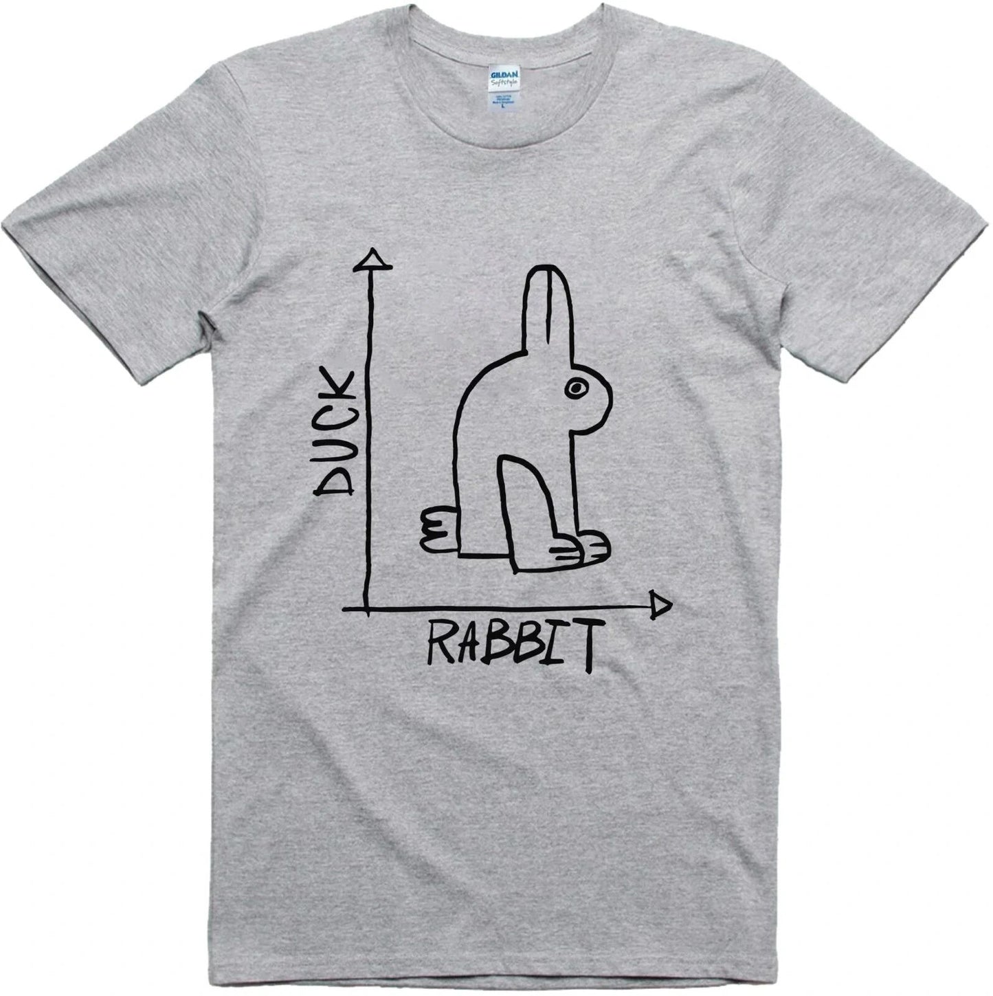 Mens Funny T-Shirt Rabbit Duck Design Regular Fit 100% Cotton Tee