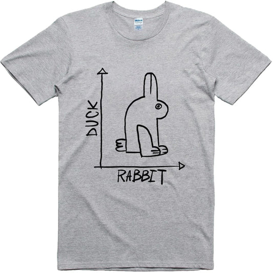 Mens Funny T-Shirt Rabbit Duck Design Regular Fit 100% Cotton Tee