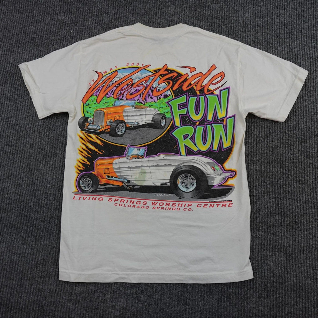 Vintage Hot Rod Shirt Mens Medium White Arizona Sport Shirts 2001
