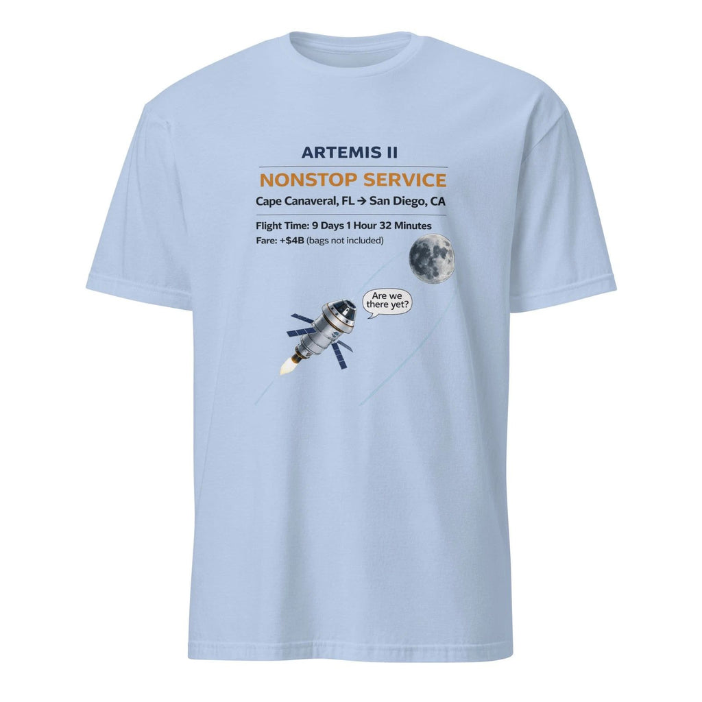 Are We There Yet Funny Space Shirt Artemis II Moon Mission Humor Graphic Tee