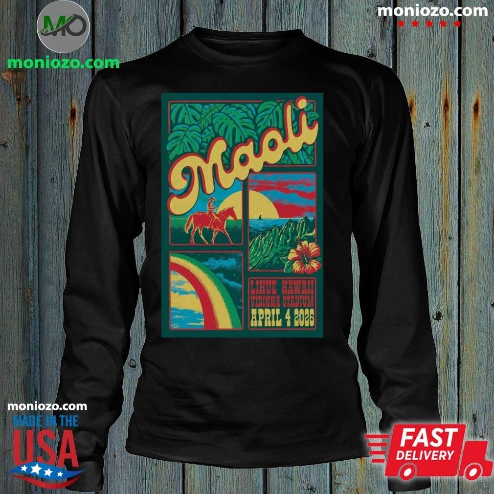 Original Maoli Music Vidinha Stadium Lihue, HI April 4 2026 Poster T-Shirt – Best Gift for Music Fans