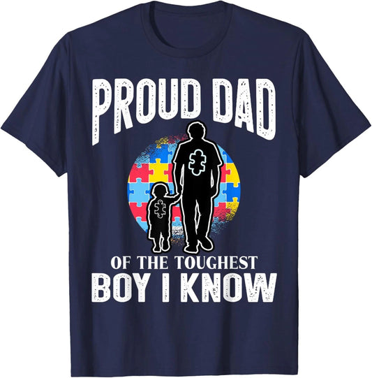Autism Awareness for Proud Dad Support Autistic Kids T-Shirt