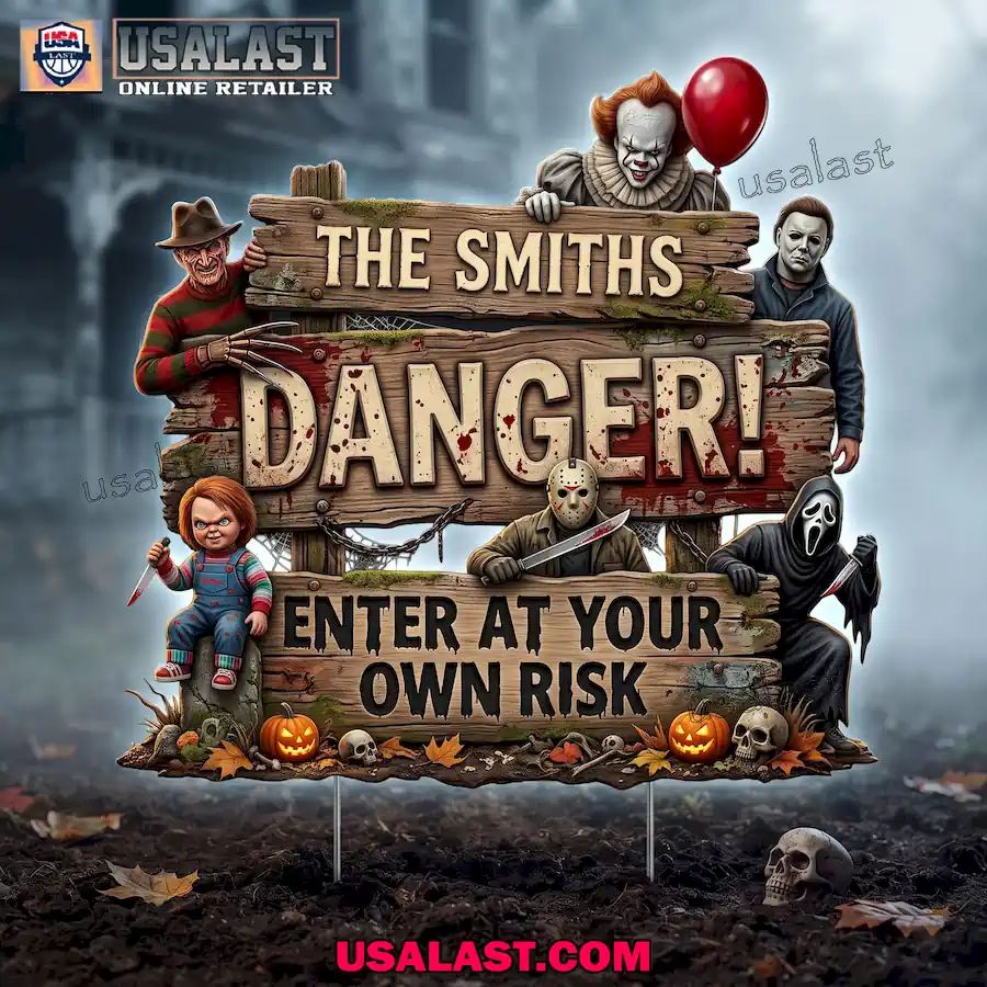 Halloween 2026 Personalized Family Danger Zone Custom Yard Sign
