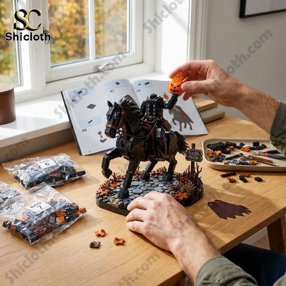 Sleepy Hollow Headless Horseman Pumpkin Knight Collector Building Brick Set