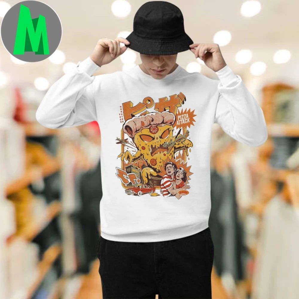 Ilustrata Pizza Attack Monster Food Shirt