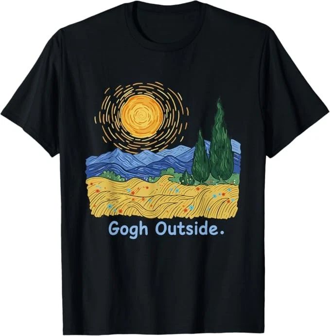 Gogh Outside Starry Night Nature Lover Inspirational Artist T-Shirt S-4XL