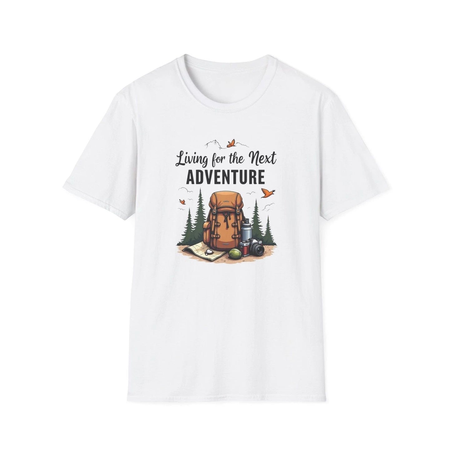 Living for the Next Adventure T-Shirt | Hiking Backpack Design