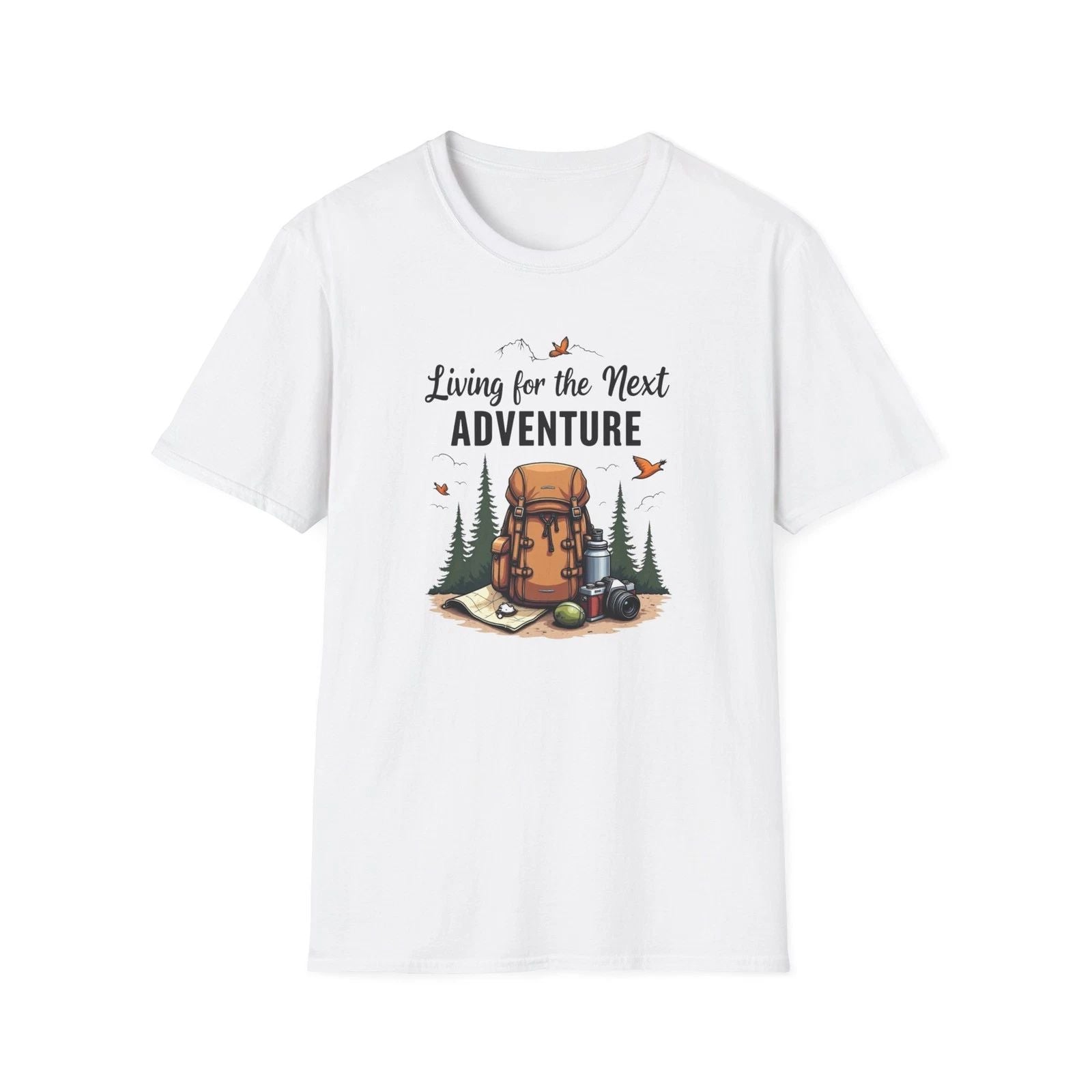 Living for the Next Adventure T-Shirt | Hiking Backpack Design