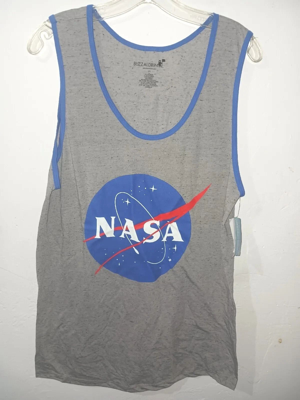 NASA Tank Top Large Gray Buz Aldrin