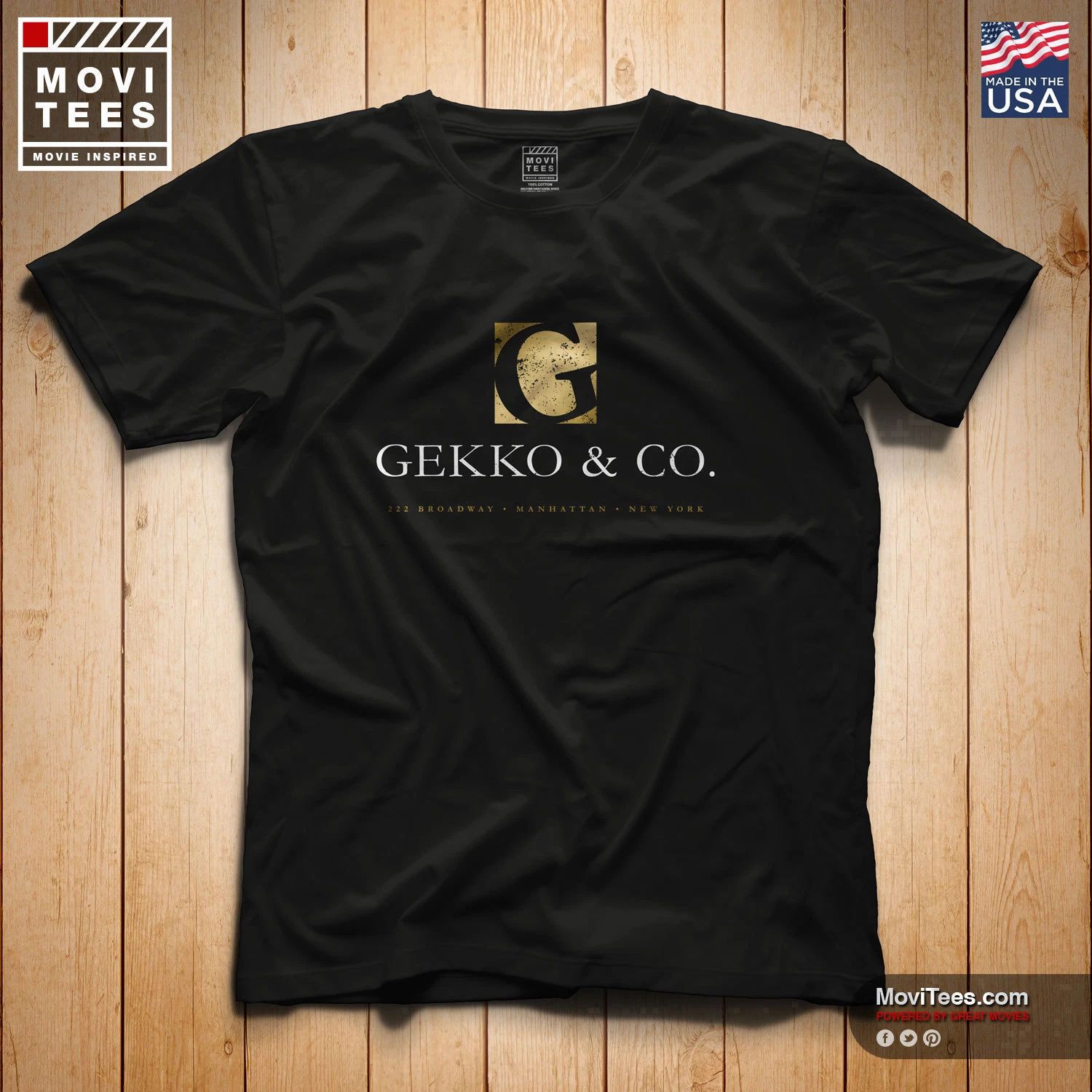 Gordon Gekko T-Shirt 100% Cotton Wall Street Fan Art Greed Is Good S-5XL Black