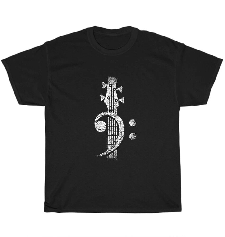 Bass Cleff Headstock Bass Guitar Player Guitarist T-Shirt Unisex Funny Tee Gift