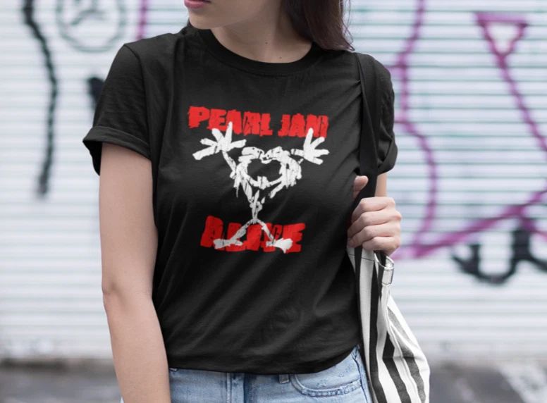 Pearl Jam Black  T-Shirt - cotton - Rock & Roll Grunge Alternative Rock gift
