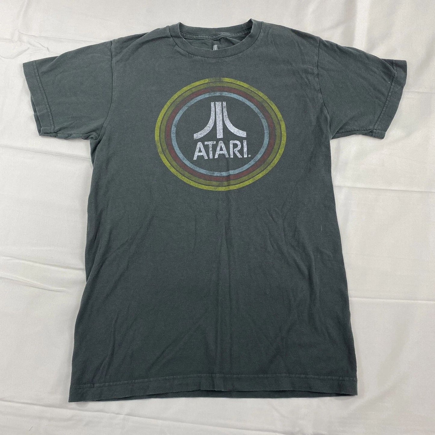 Atari T shirt Mens Small Short Sleeve Dark Gray 100% Cotton