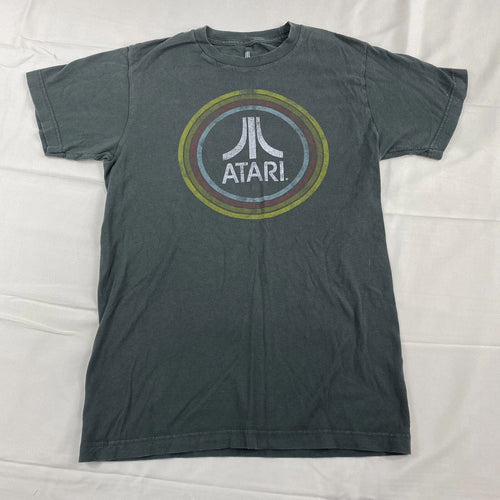 Atari T shirt Mens Small Short Sleeve Dark Gray 100% Cotton