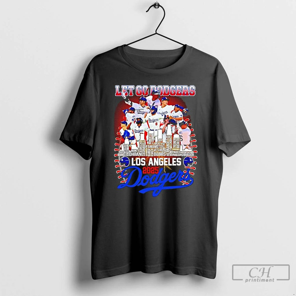 Classic Los Angeles Dodgers 2025 National League Champions Lets Go Dodgers T Shirts