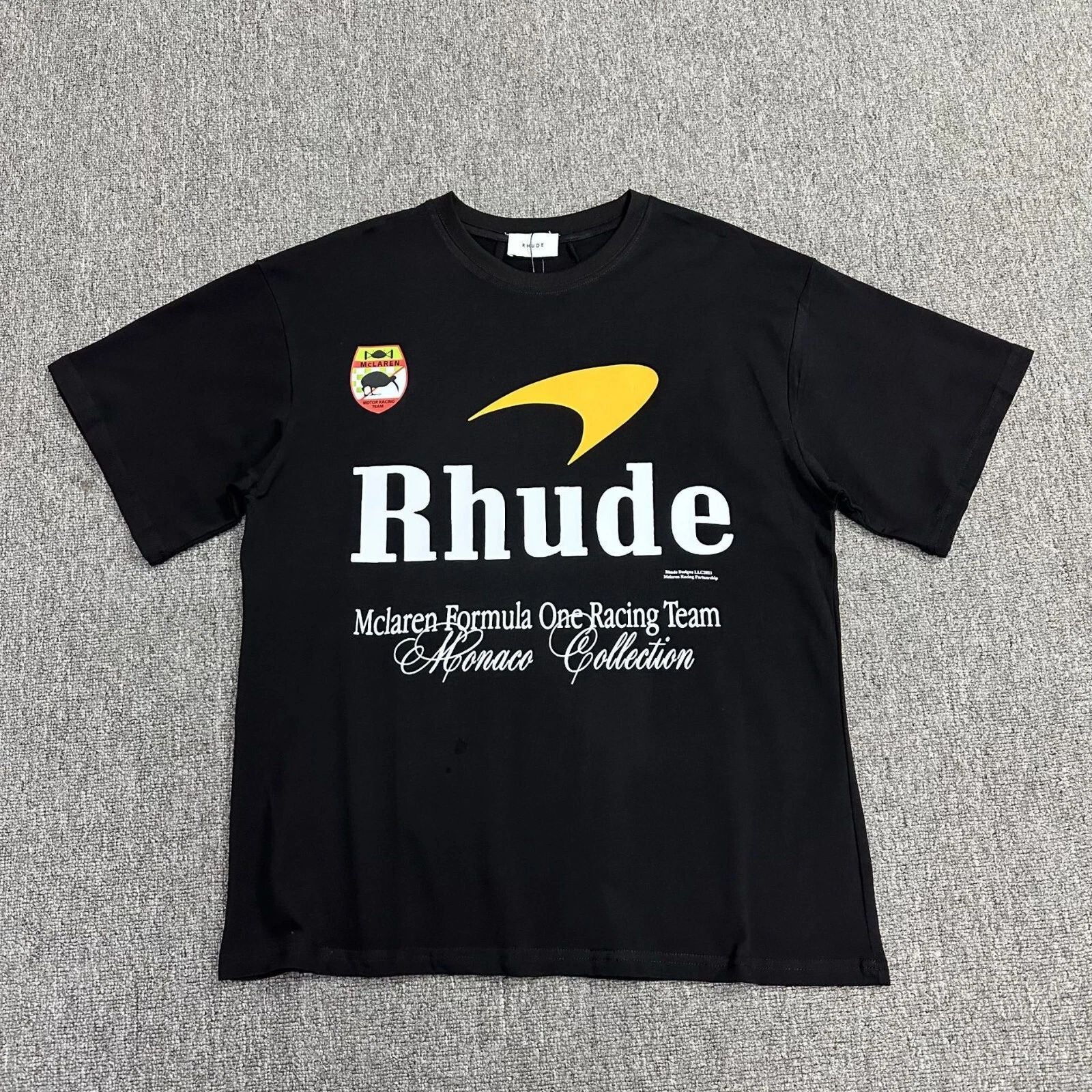 NEW RHUDE Men Women F1 RacingTeam Leisure Cotton Short Sleeve Polo T-Shirt S-2XL