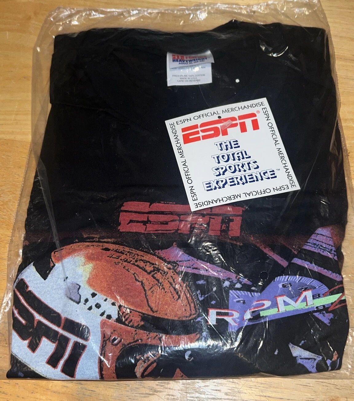 Vintage ESPN RPM 2Night "Speed Scene" Graphic T-Shirt Men's XL, Double Sided NEW