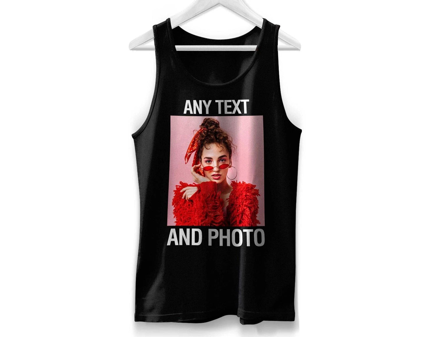 Personalised Image Tank Top Sports Gym Tee Custom Text Photo Vest for Men Women