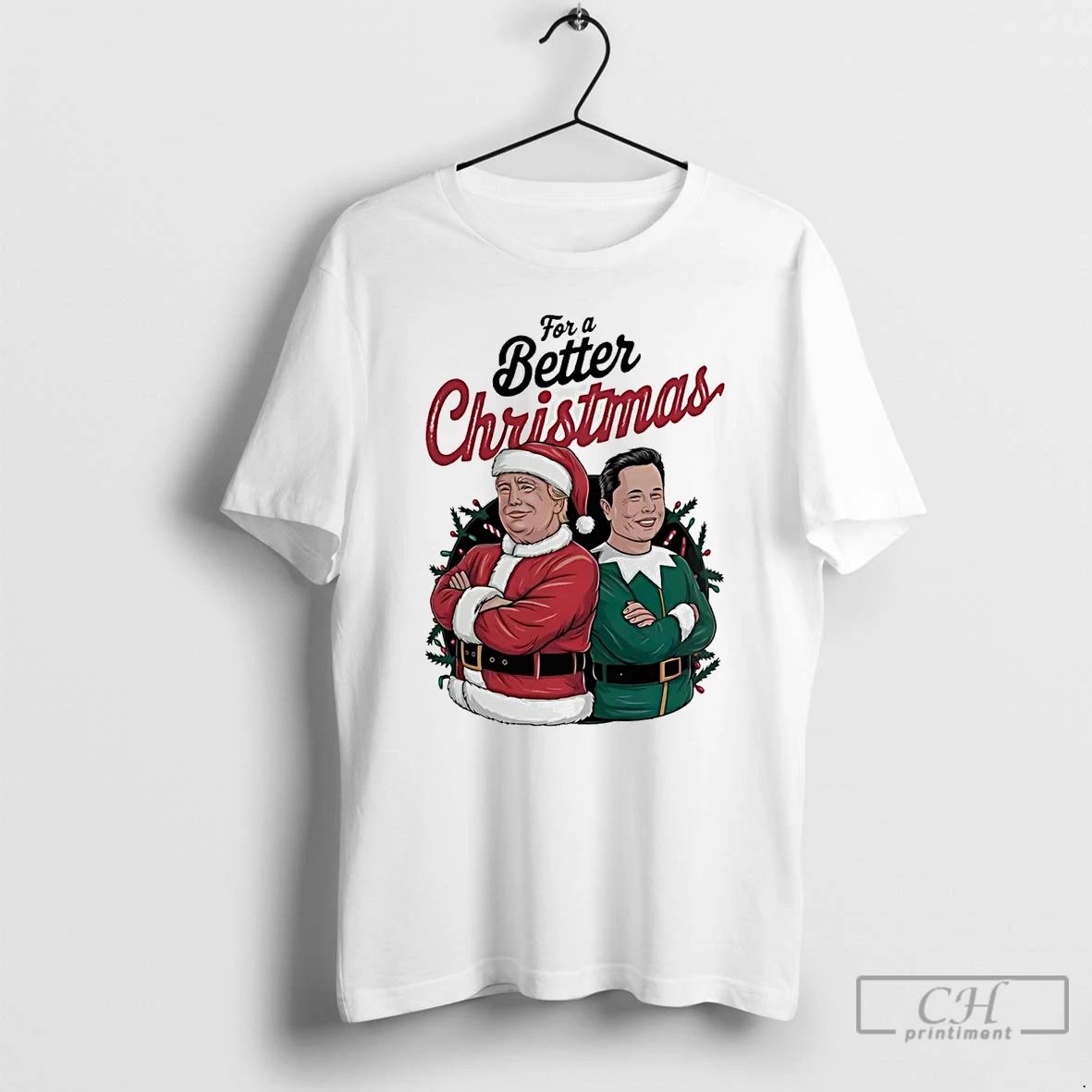 Classic Santa Trump Elon Elf For A Better Christmas T Shirts