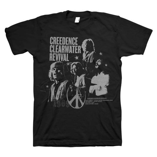 Creedence Clearwater Revival Peace Punk M, L, XL, 2XL Black T-Shirt