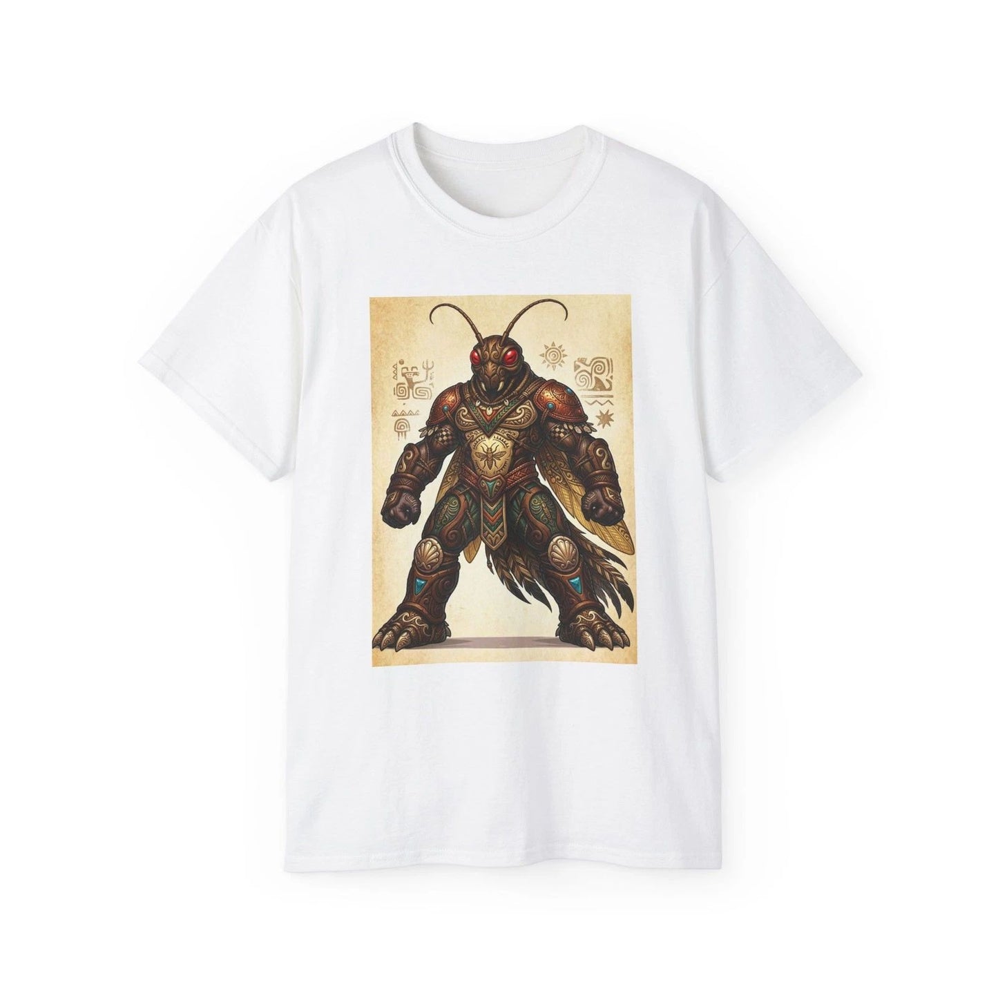 Armored Insect Warrior T-Shirt | Fantasy Bug Knight Illustration