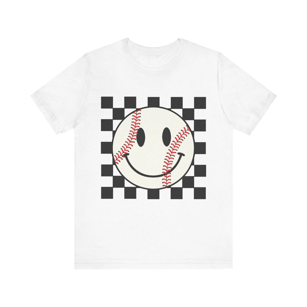 Baseball Happy Face Design - Trendy Smile Face Art for Fans and Players T-Shirt