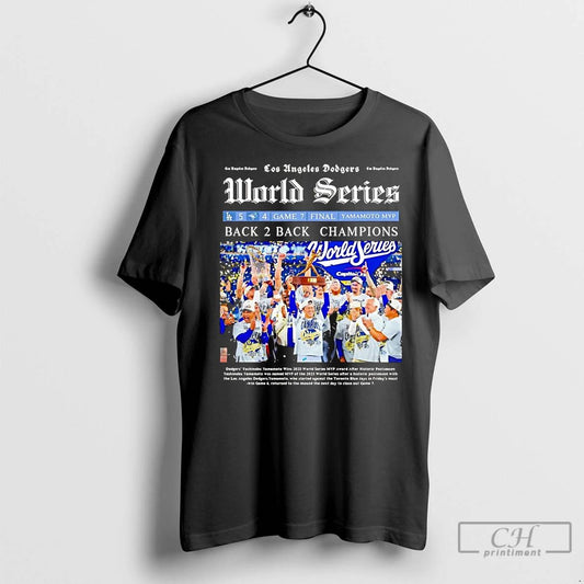 Premium La Dodgers Newspaper 2025 World Series Back To Back Champions