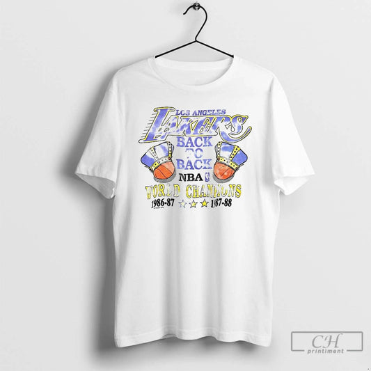 Premium Los Angeles Lakers Back To Back World Champions 1987 Vintage T Shirts