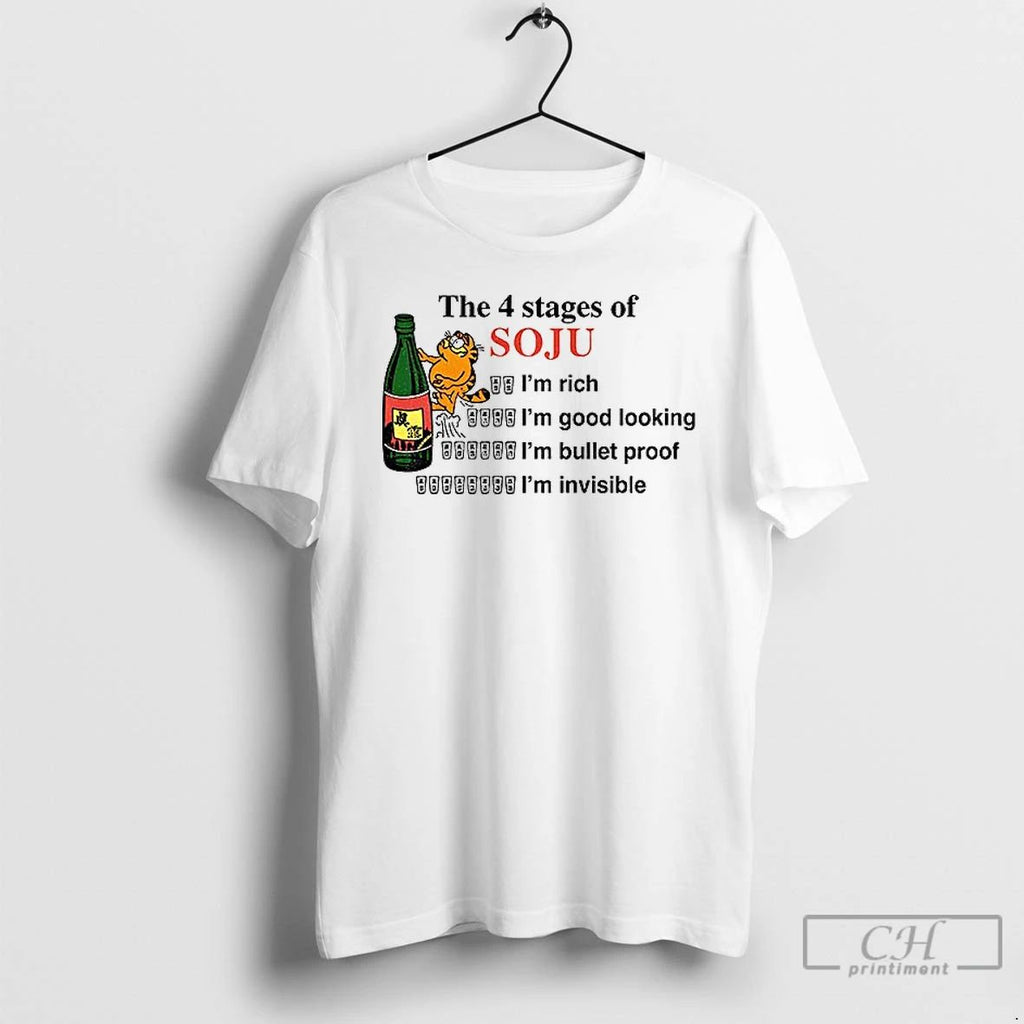 Premium Orange Cat The 4 Stages Of Soju Im Rich Im Good Looking Im Bullet