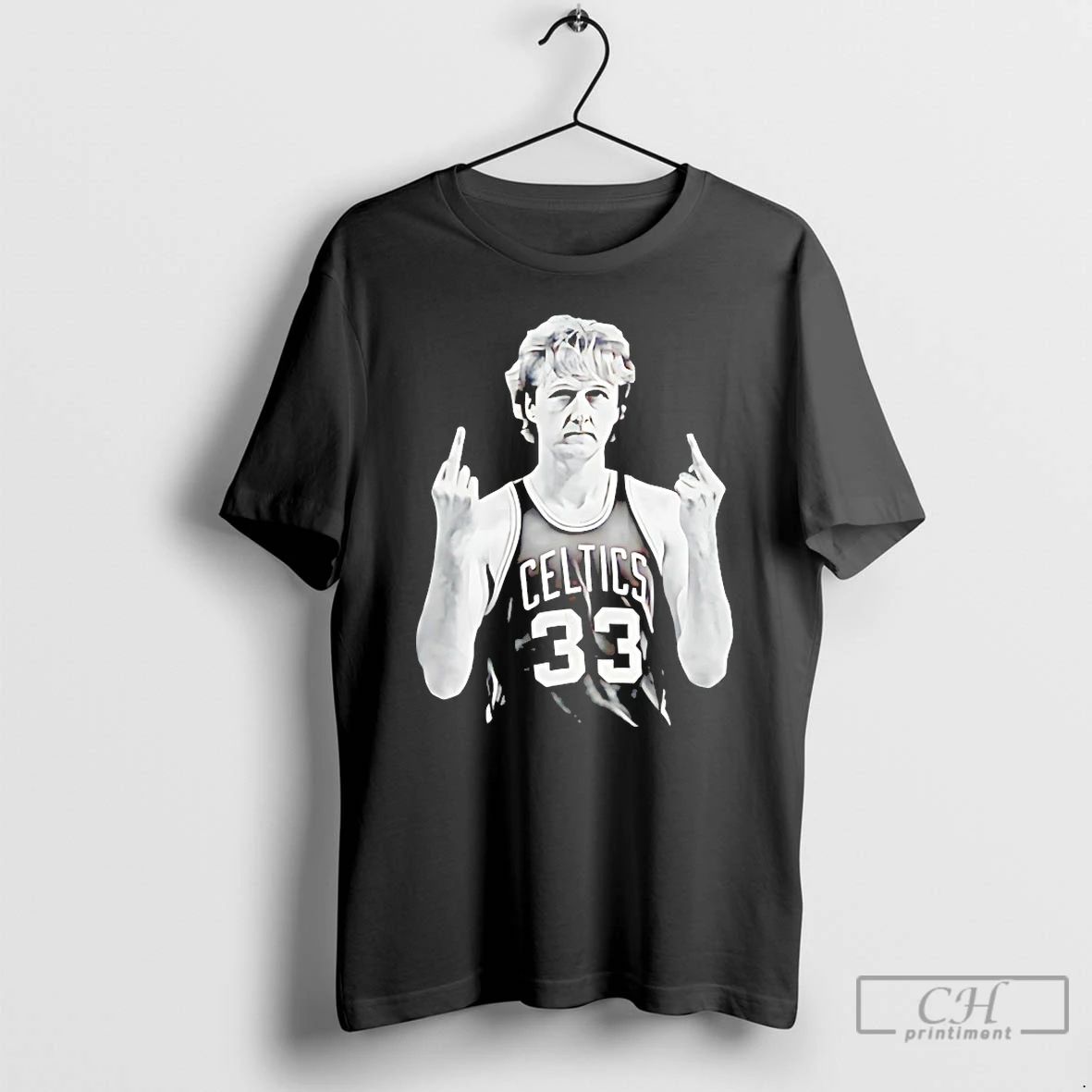 Classic Larry Bird Middle Finger T Shirts