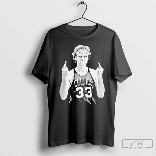 Classic Larry Bird Middle Finger T Shirts