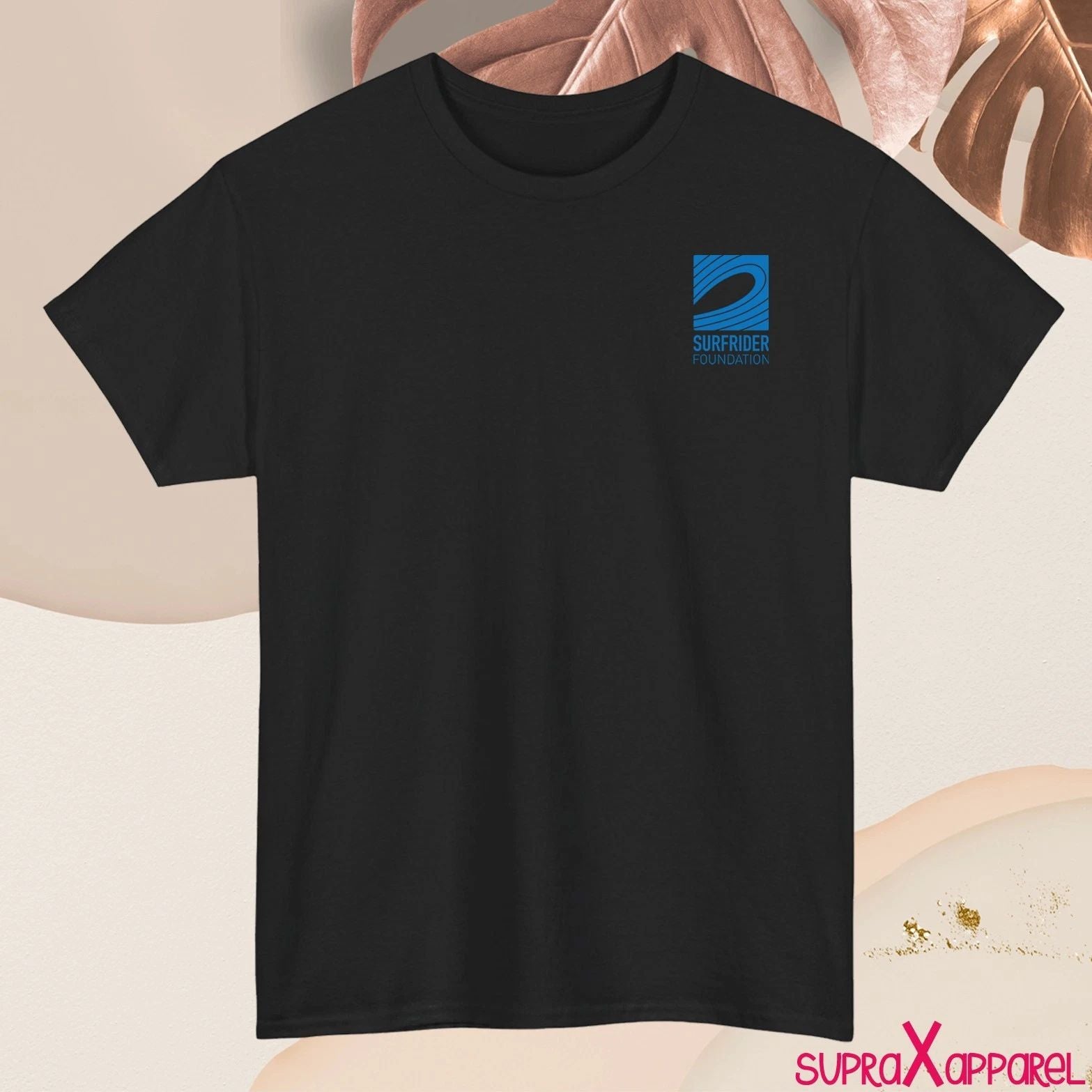 Surfrider Foundation Small Logo Mens T-Shirt Cotton Graphic Tee Made in USA