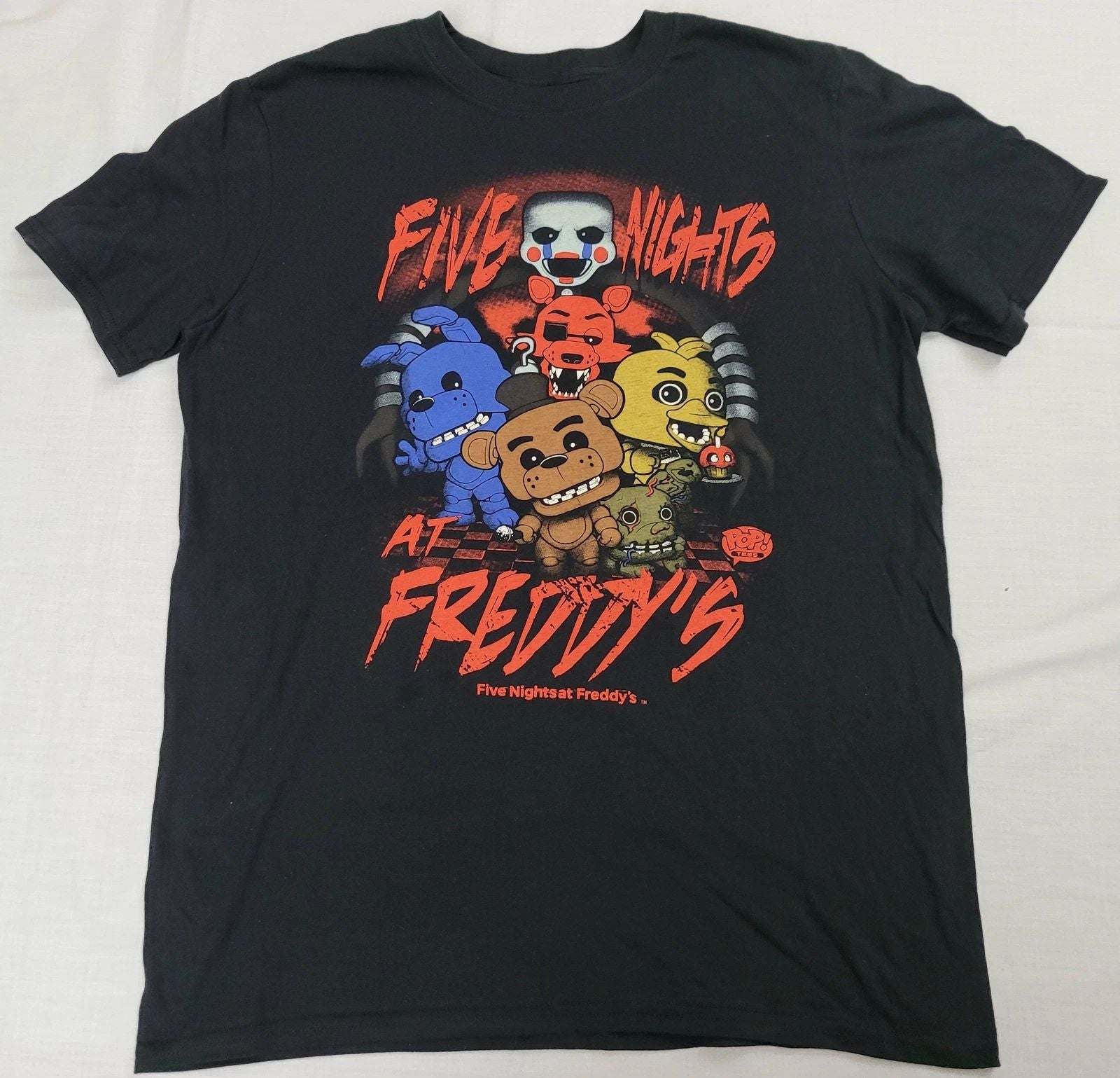Five Nights at Freddy’s Funko Pop Graphic T-Shirt Mens Freddy Fazbear (Black)