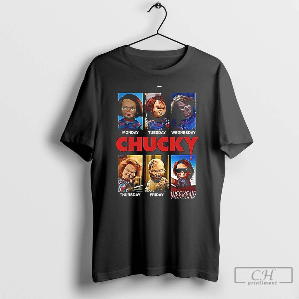 Premium Monday Tuesday Thursday Friday Weekend Chucky Doll Movie Wall Art T Shirts