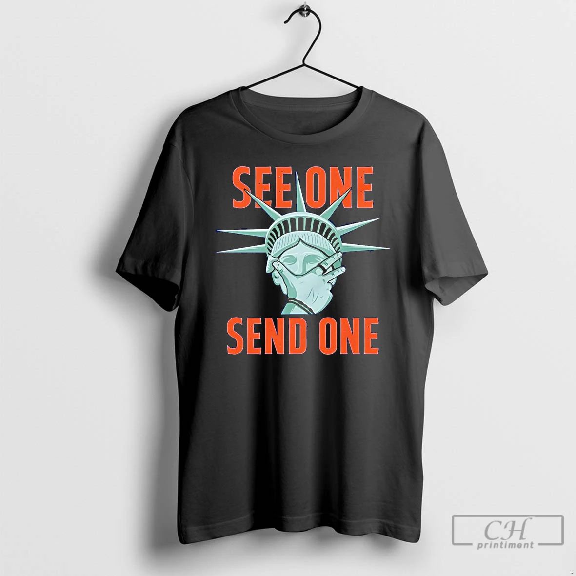 Classic Statue Of Liberty 3 Point Celebration See One Send One Ny Knicks T Shirts
