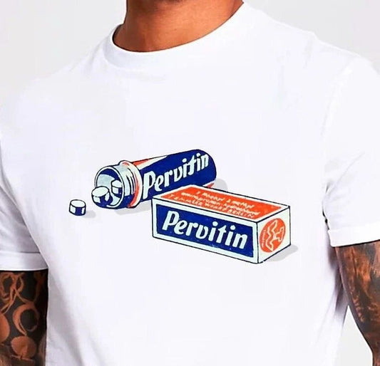 Pervitin methamphetamine Drug T Shirt germany TShirt Rare Old School Classic Tee