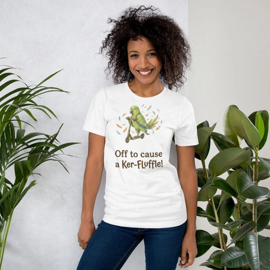 Funny Parrot T-Shirt - Off to Cause a Ker-Fluffle Shirt - Cute Bird Lover Gift