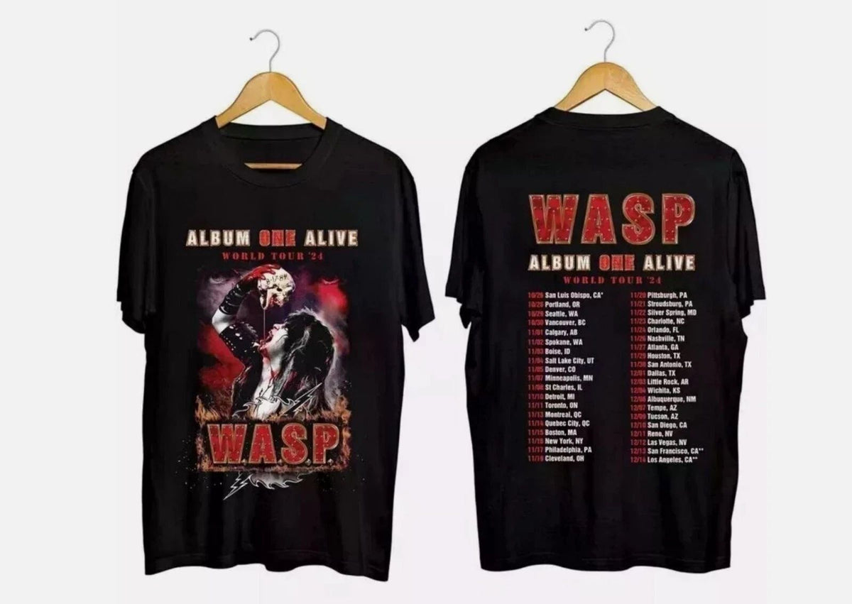 W.A.S.P. Album On Alive 2024 Tour t-Shirt, WASP Band Fan Shirt