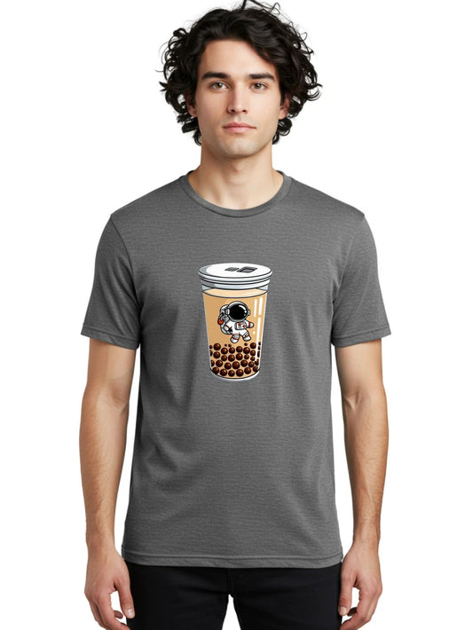 Boba-Tea-Astronaut-1 Mens Graphic Tee, 100% Cotton, Casual Summer Wear