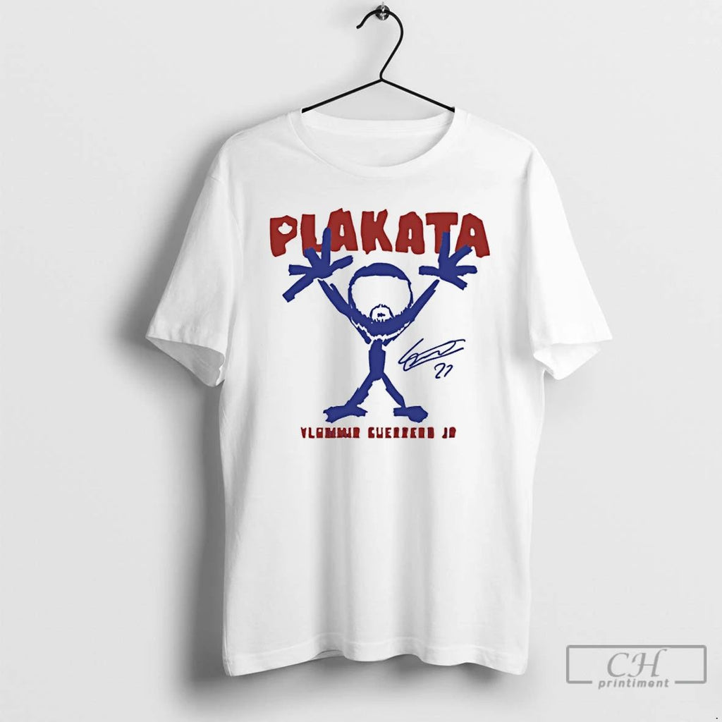 Classic Plakata Stickman Vladimir Guerrero Jr Toronto Baseball Autographed T Shirts