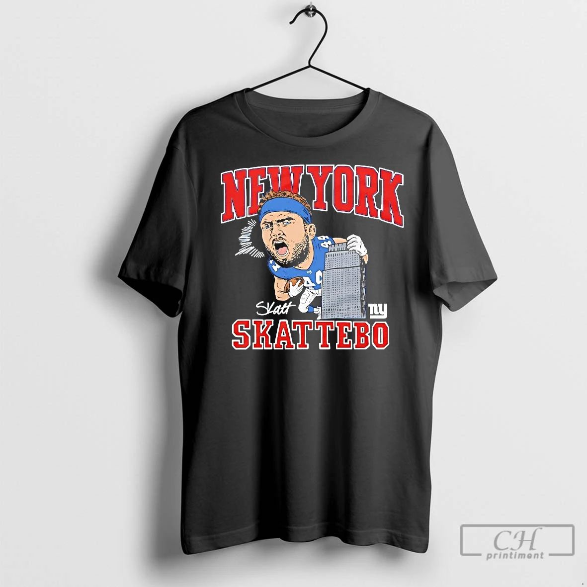 Classic Cam Skattebo Caricature New York Giants Empire