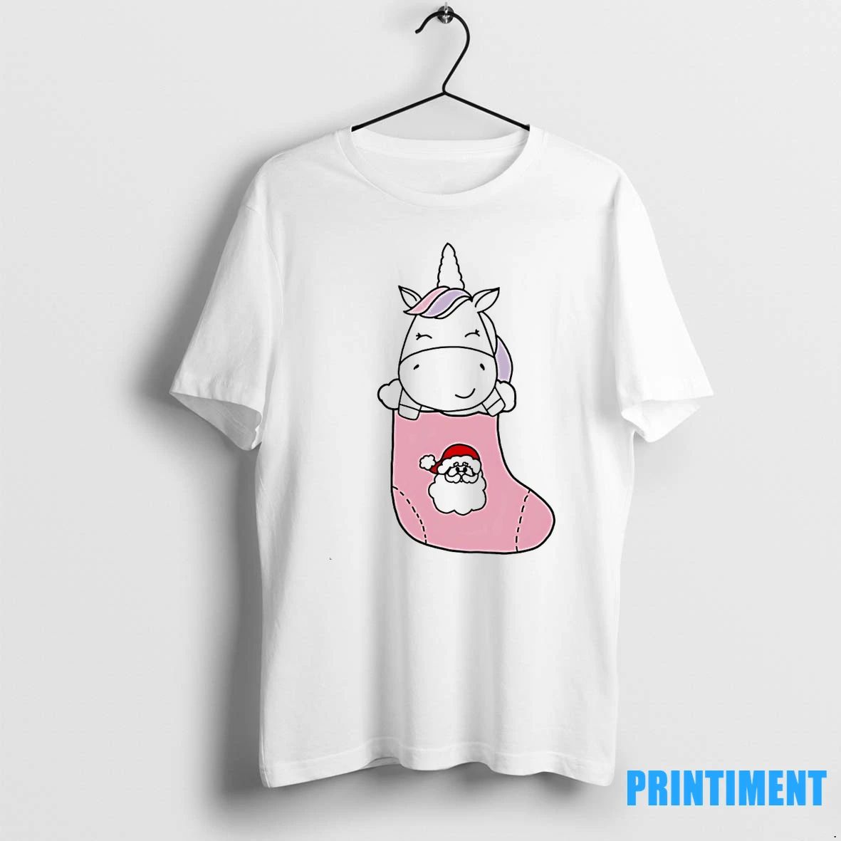 Unicorn In Santa Christmas Stocking Cute Holiday Tshirts Sweater