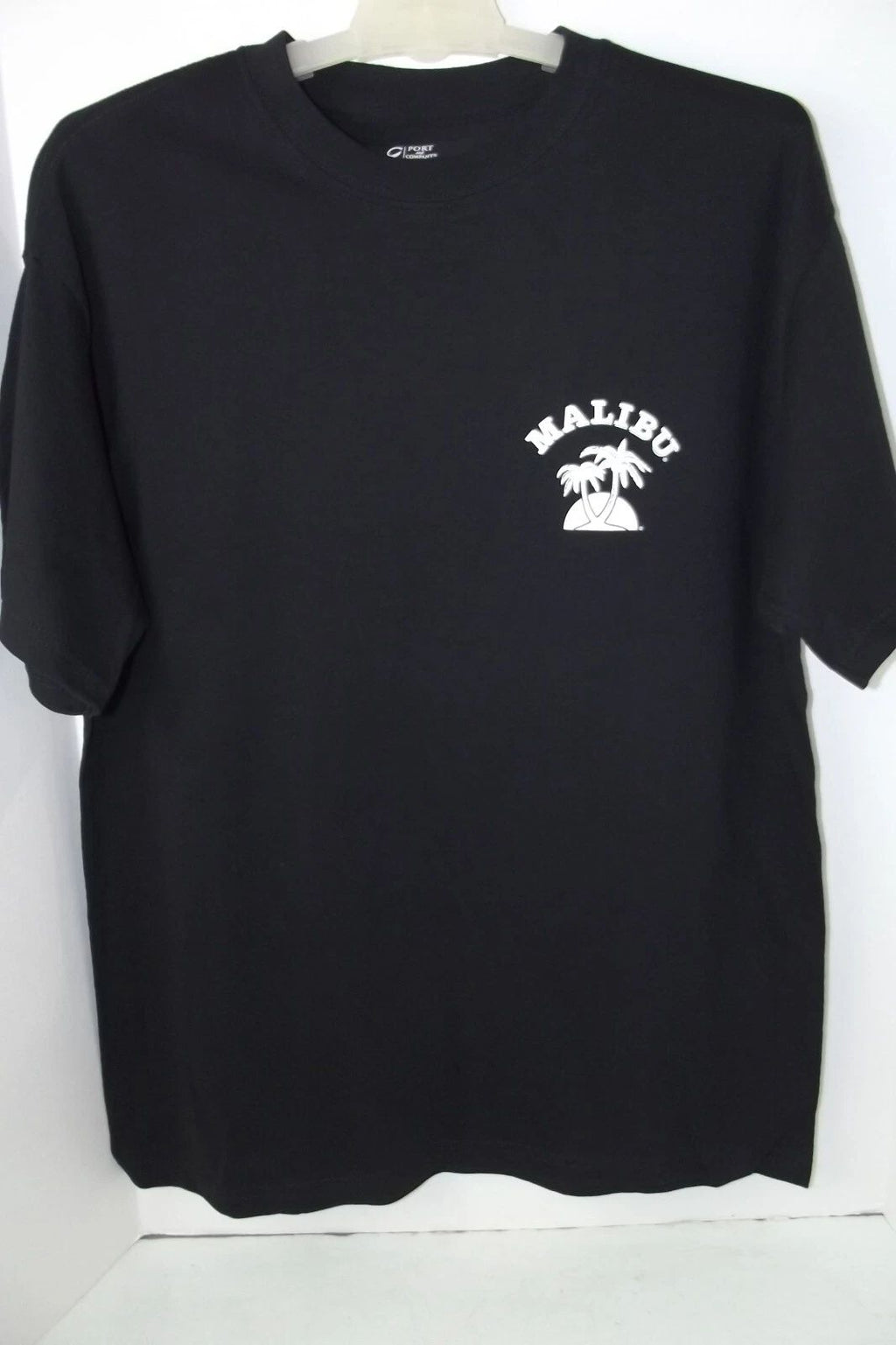Malibu Rum Pina Colada Black T Shirt Preshrunk UNISEX Adult Sz L Mixed Drinks